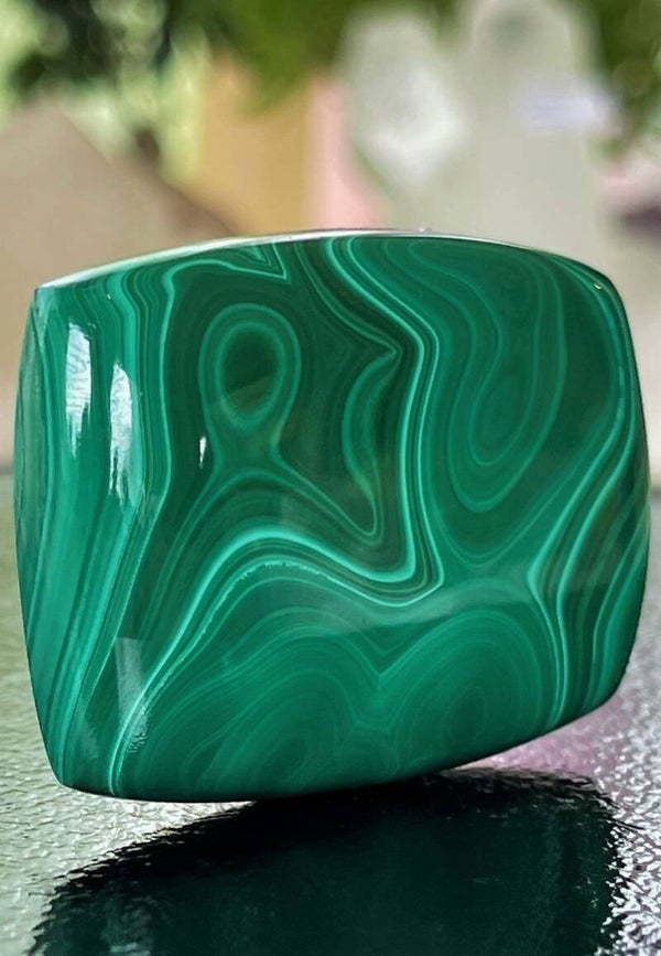 Malachiet edelsteen cabochon rechthoek, groot