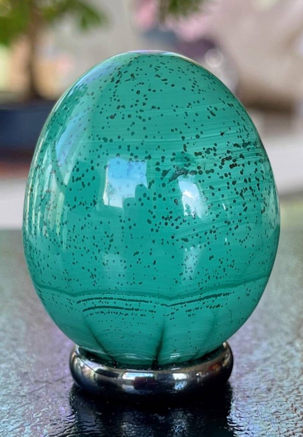 Malachiet ei, medium 5cm