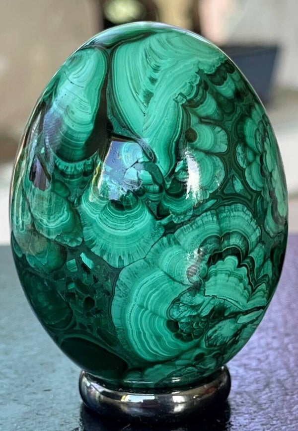 Malachiet ei, groot 6,1cm