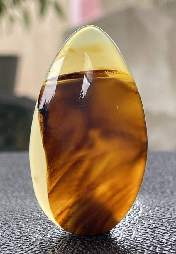 Montana Agaat edelsteen cabochon druppel, groot