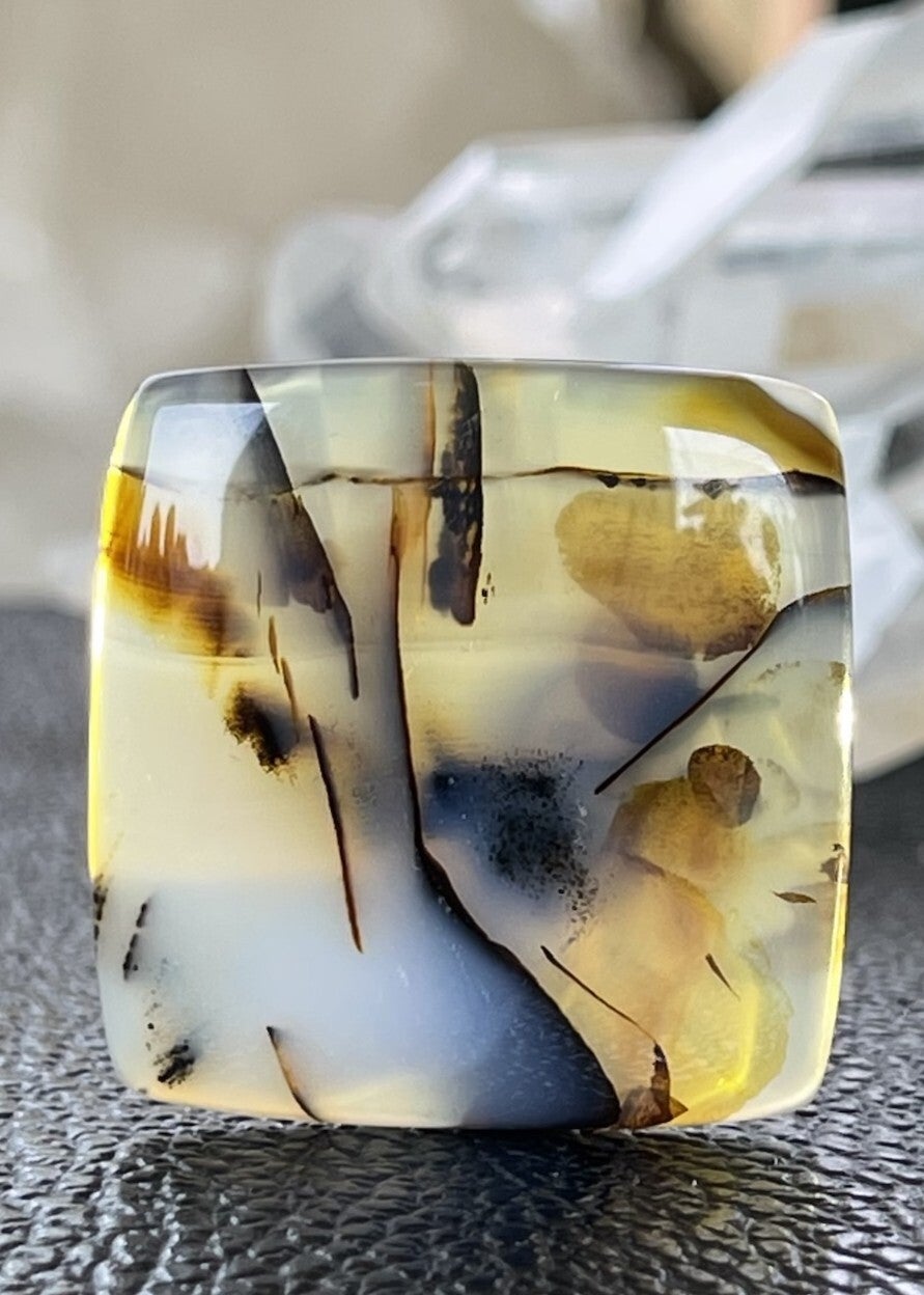 Montana Agaat edelsteen cabochon rechthoek, medium