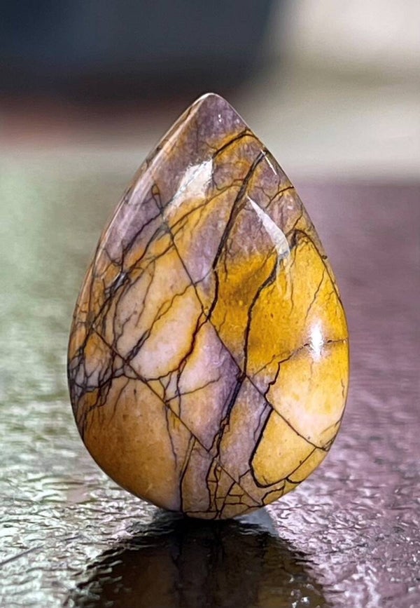 Mookaiet edelsteen cabochon druppel, klein