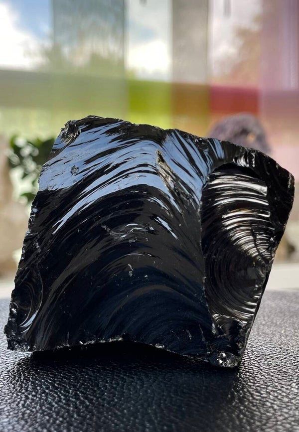 Obsidiaan uit Brazilië ruw, medium-groot