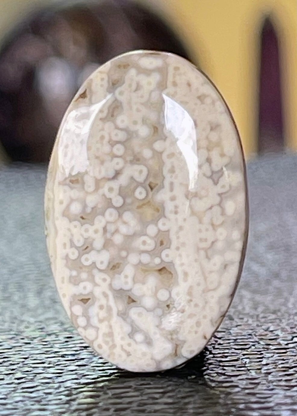 Oceaan Jaspis edelsteen cabochon ovaal, medium