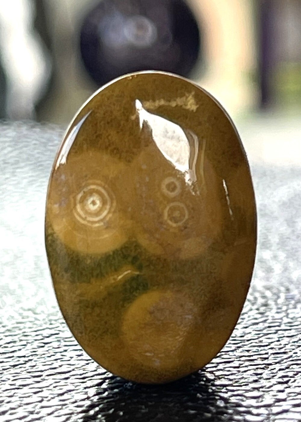 Oceaan Jaspis edelsteen cabochon ovaal, medium
