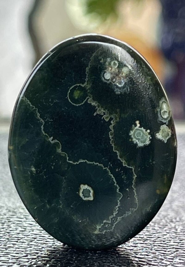 Oceaan Jaspis knuffelsteen plat