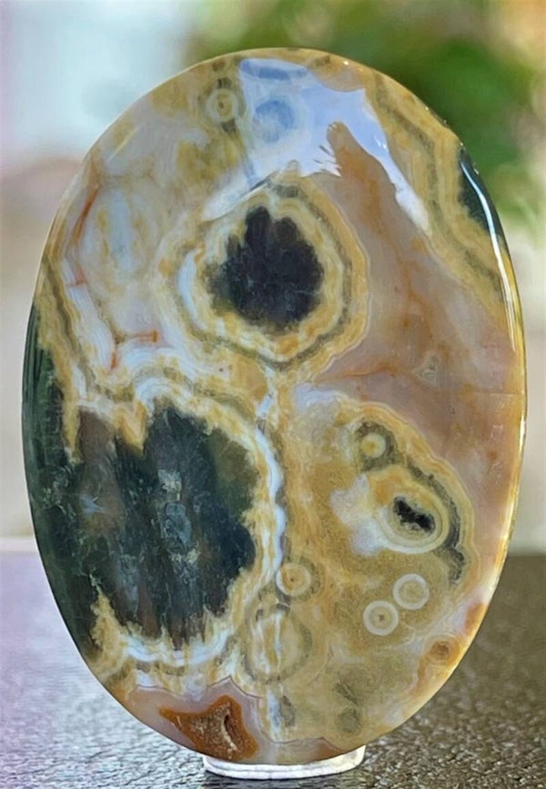 Oceaan Jaspis edelsteen cabochon ovaal, medium