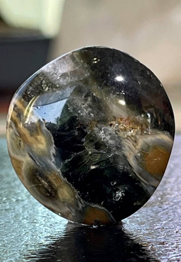 Oceaan Jaspis knuffelsteen plat, klein