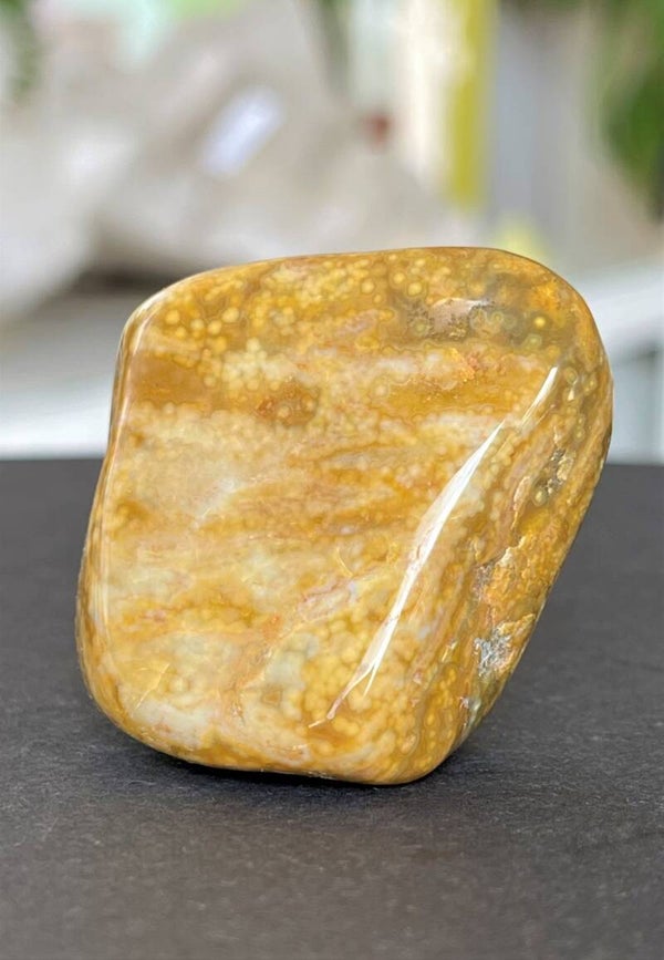 Oceaan Jaspis trommelsteen uit Madagaskar, groot