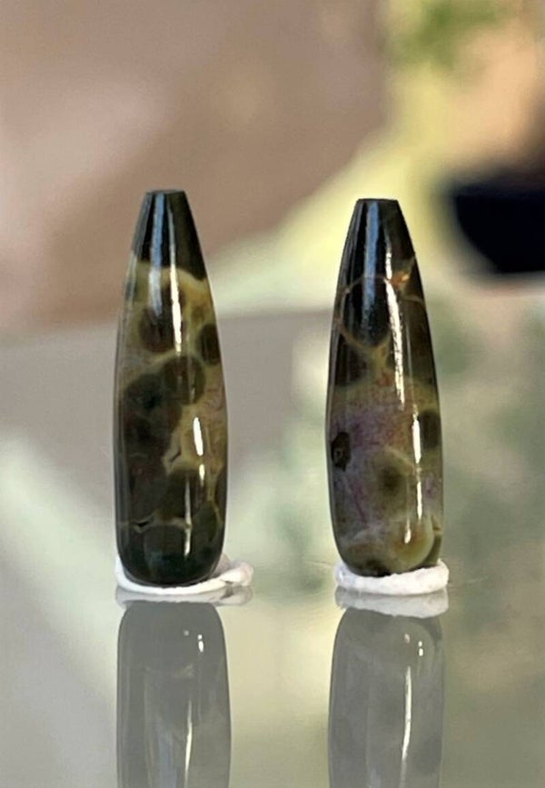 Oceaan Jaspis edelsteen cabochon druppels, per paar