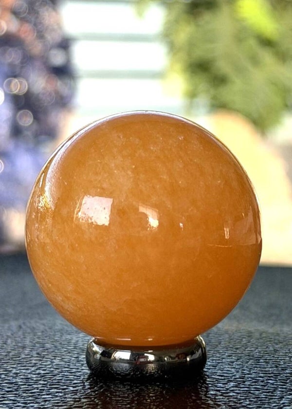 Oranje Calciet bol uit Mexico, klein-medium 4,2cm