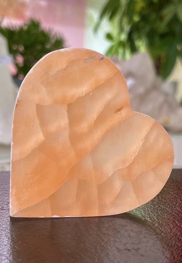 Seleniet oranje plat hart, medium