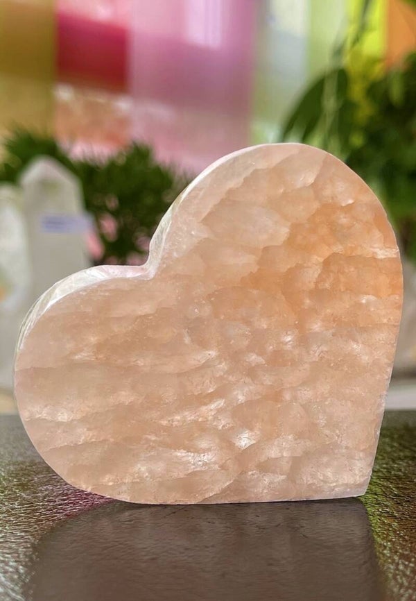 Seleniet oranje plat hart, medium