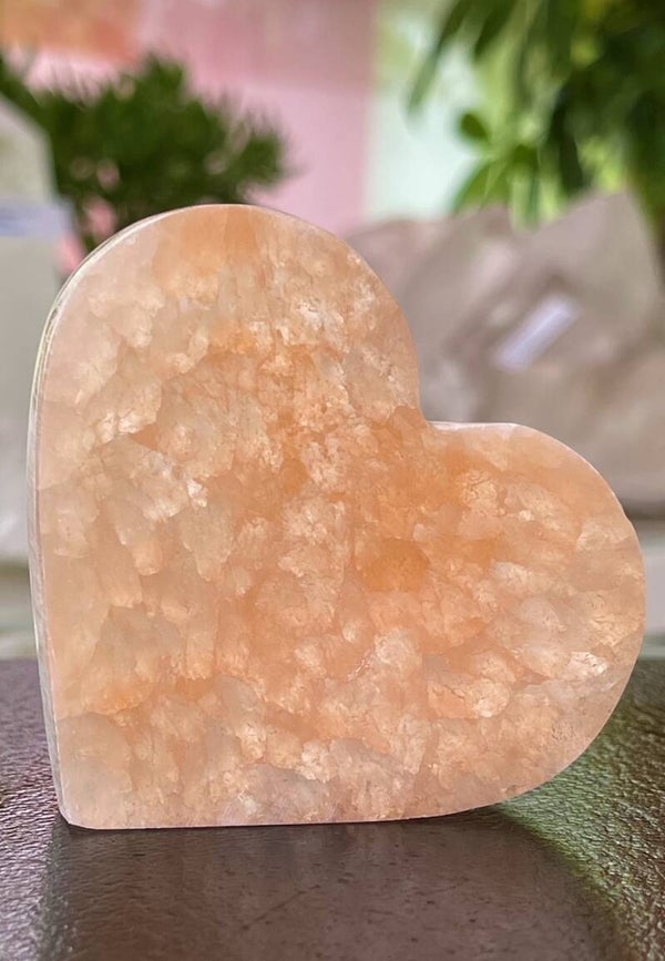 Seleniet oranje plat hart, medium