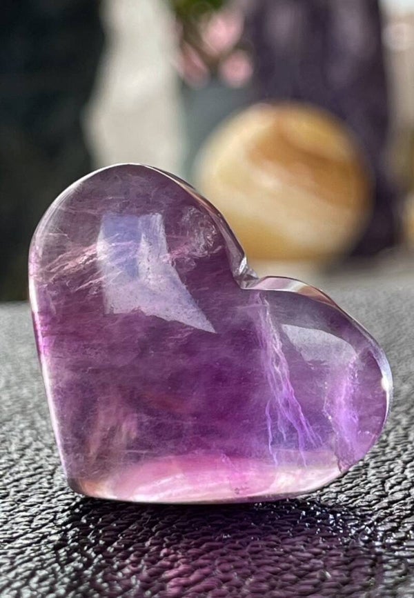 Paarse Fluoriet hart, klein