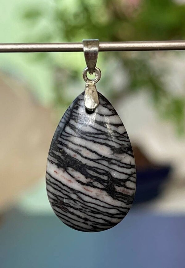 Picasso Jaspis hangertje druppel, met veter