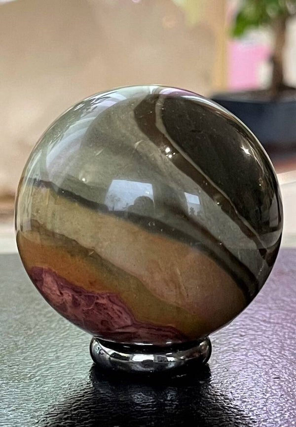 Polychroom Jaspis bol uit Madagaskar, medium 5,5cm