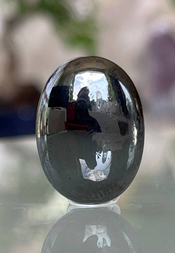 Psilomelaan edelsteen cabochon ovaal, klein