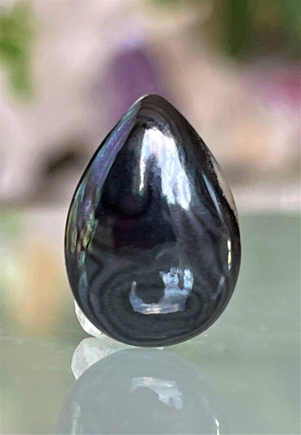 Psilomelaan edelsteen cabochon druppel, klein