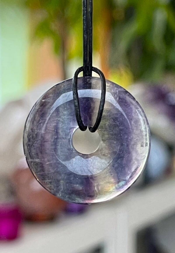 Fluoriet hangertje donut, met veter, klein