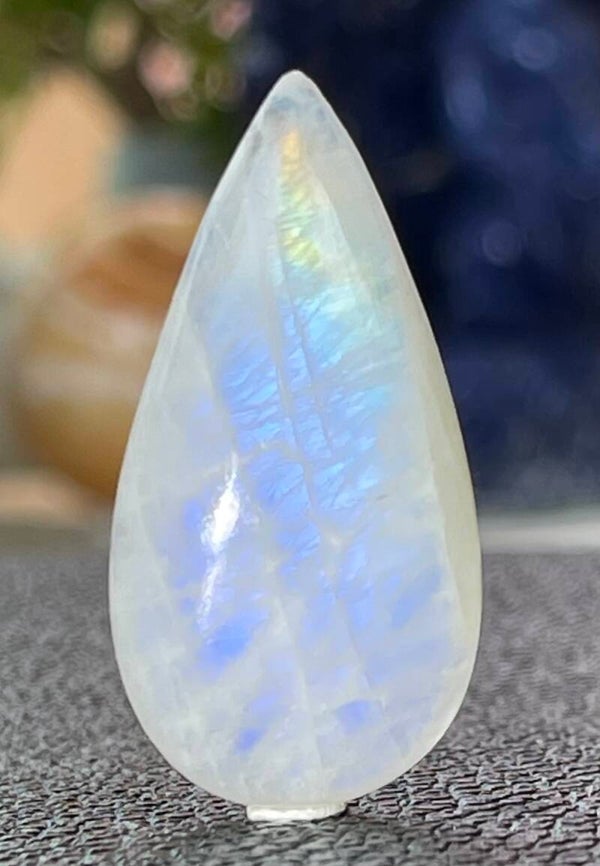 Regenboog Maansteen edelsteen cabochon druppel, medium