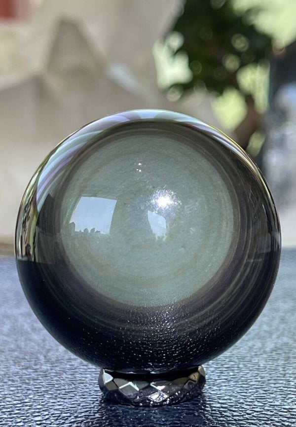 Regenboog Obsidiaan bol uit Mexico, medium 5,3cm