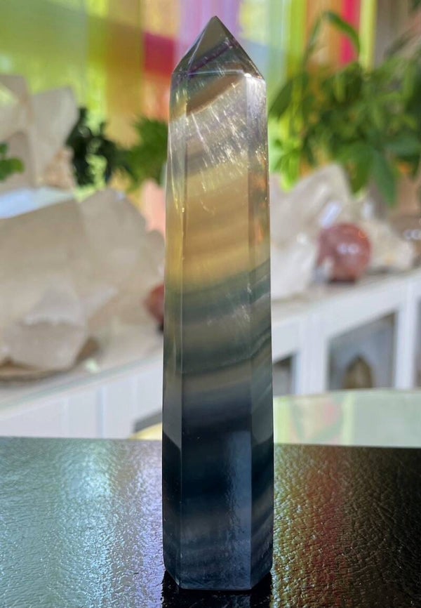 Regenboog Fluoriet punt gepolijst, medium