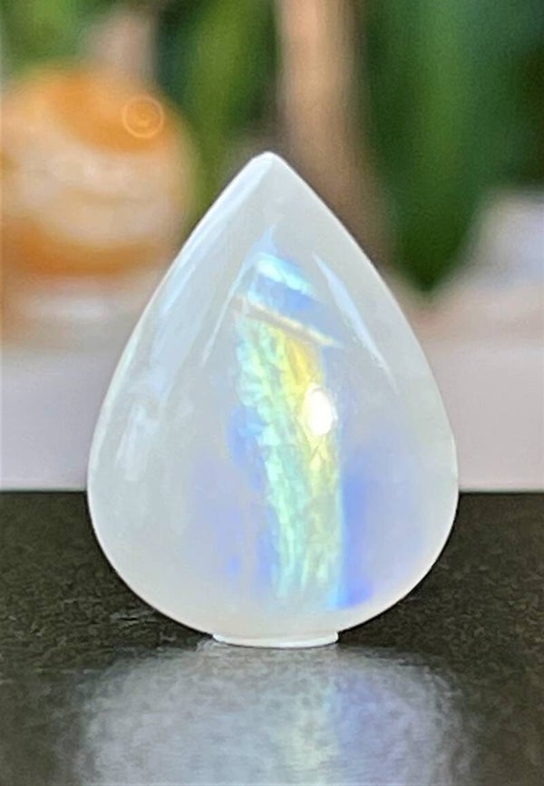 Regenboog Maansteen edelsteen cabochon druppel, medium