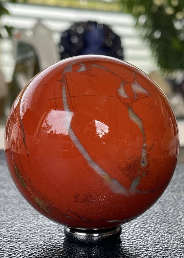 Rode Jaspis bol, groot 7,5cm