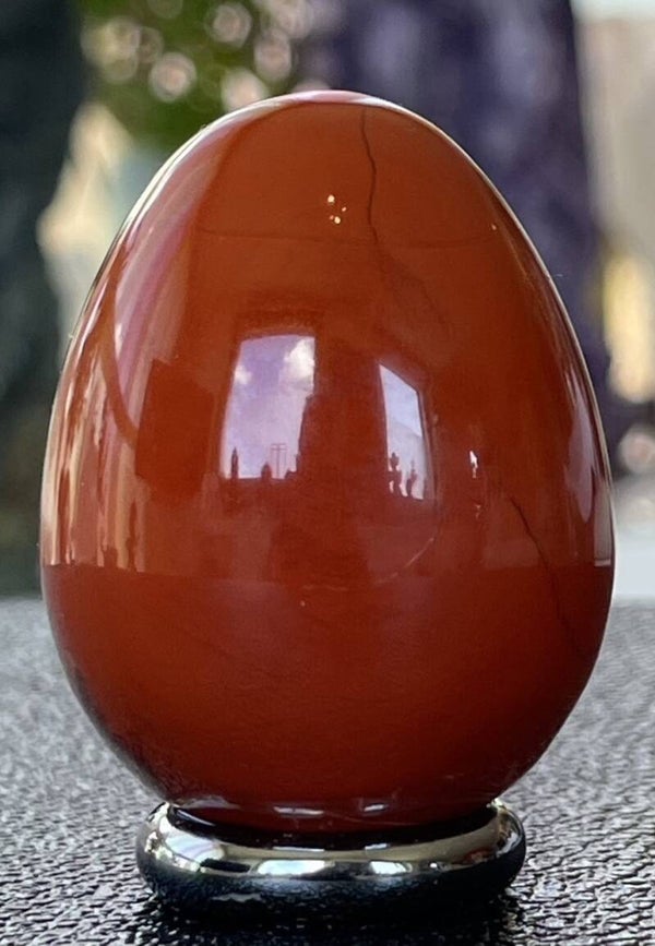 Rode Jaspis ei, medium 4,9cm