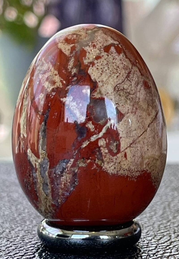 Rode Jaspis ei, medium 5cm