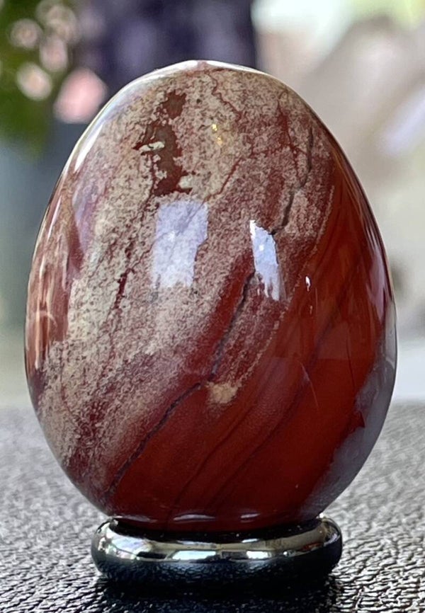 Rode Jaspis ei, medium 4,9cm