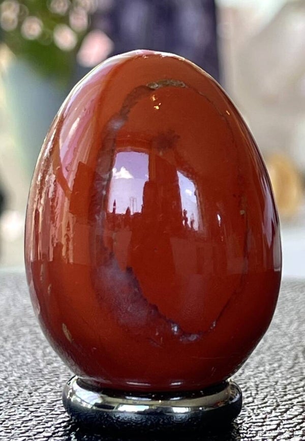 Rode Jaspis ei, medium 5cm