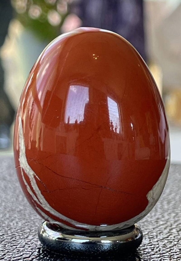 Rode Jaspis ei, medium 5cm