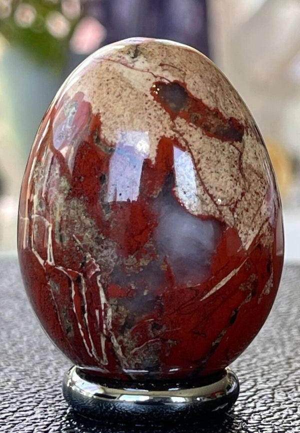 Rode Jaspis ei, medium 5cm