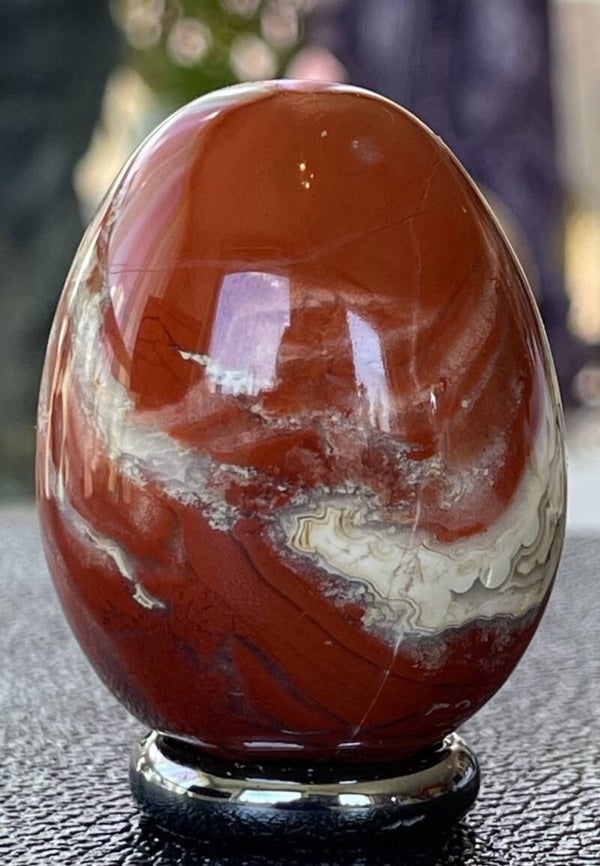 Rode Jaspis ei, medium 5cm