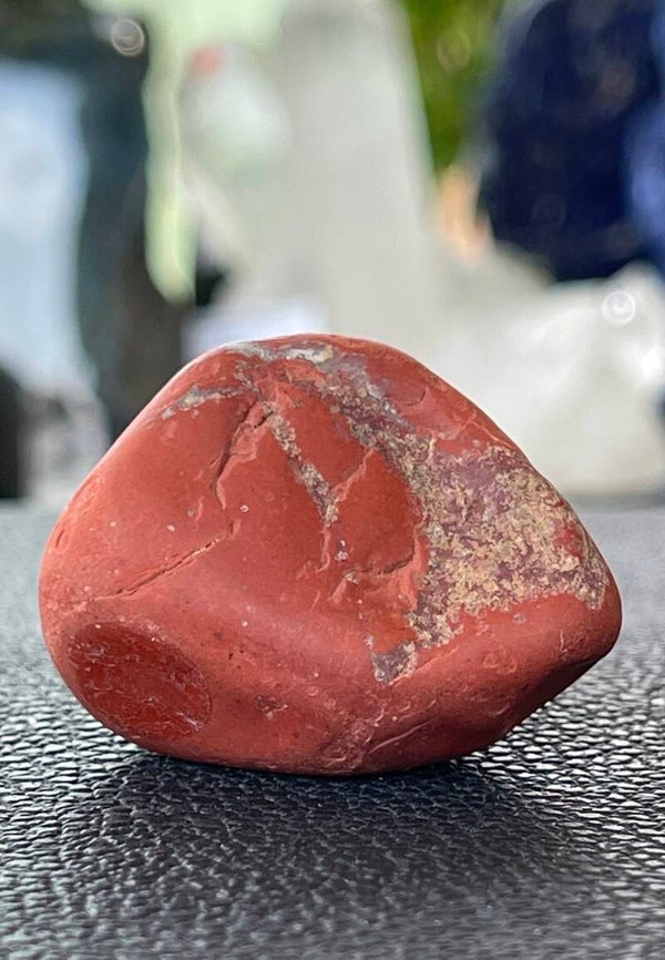 Rode Jaspis trommelsteen mat