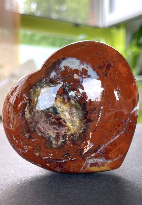 Jaspis Rood hart, groot