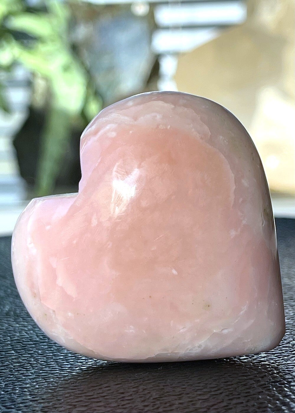 Roze Andes Opaal hart uit Peru, medium