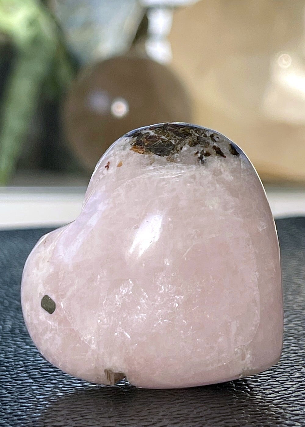 Roze Andes Opaal hart uit Peru, medium