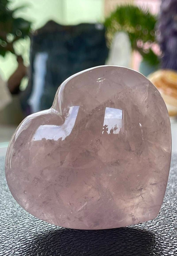 Rozenkwarts hart met ster, medium