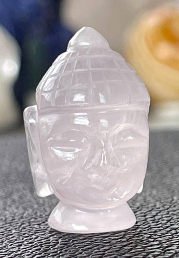 Boeddha hoofd van Rozenkwarts, klein