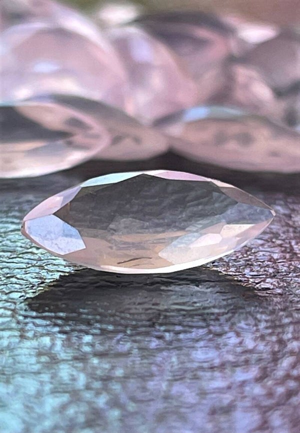 Rozenkwarts edelsteen facet geslepen marquise vorm, klein
