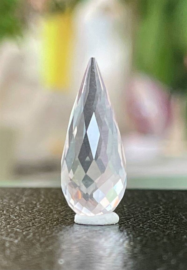 Rozenkwarts edelsteen facet geslepen duppel, medium