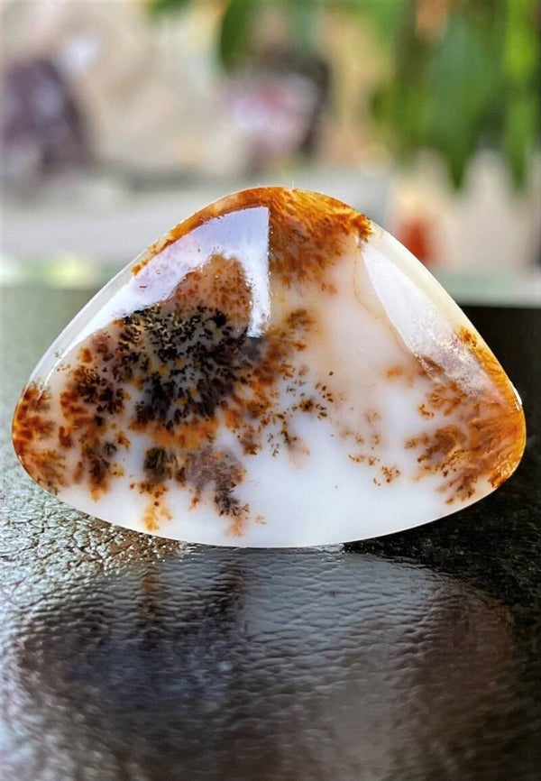 Dendriet Agaat edelsteen cabochon free form uit Rusland, groot