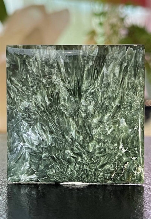 Serafiniet edelsteen cabochon vierkant, groot