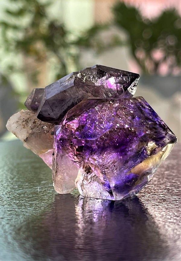 Shangaan Amethist dubbeleinder punt uit Zimbabwe