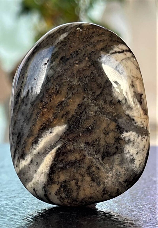 Jaspis Silverleaf knuffelsteen plat