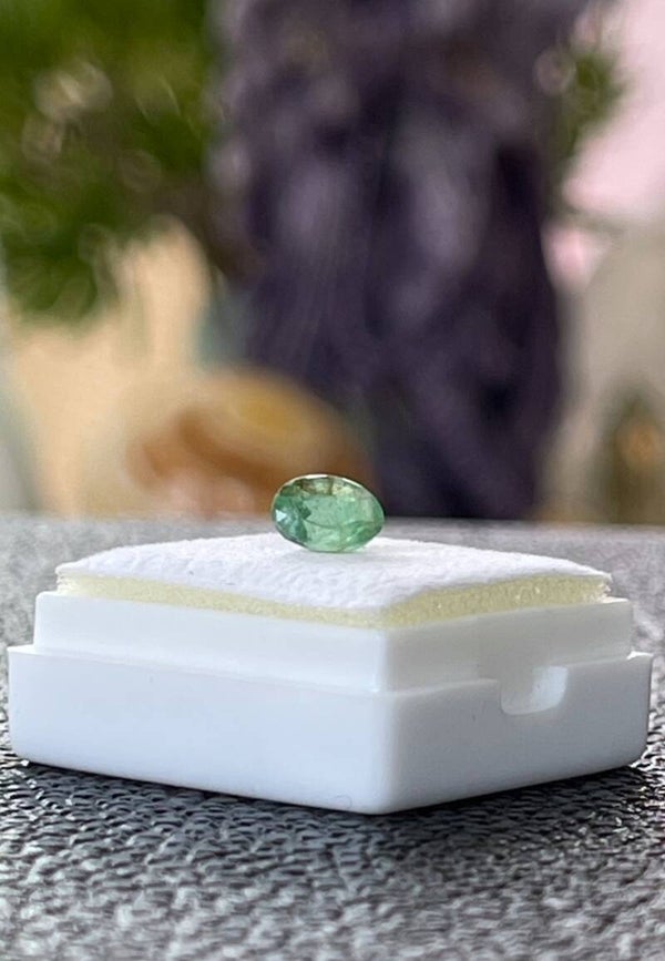 Smaragd edelsteen facet geslepen ovaal uit Afrika, klein