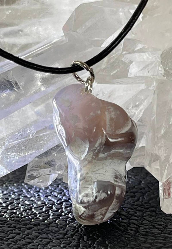 Sonora Purple Chalcedoon hangertje, met veter